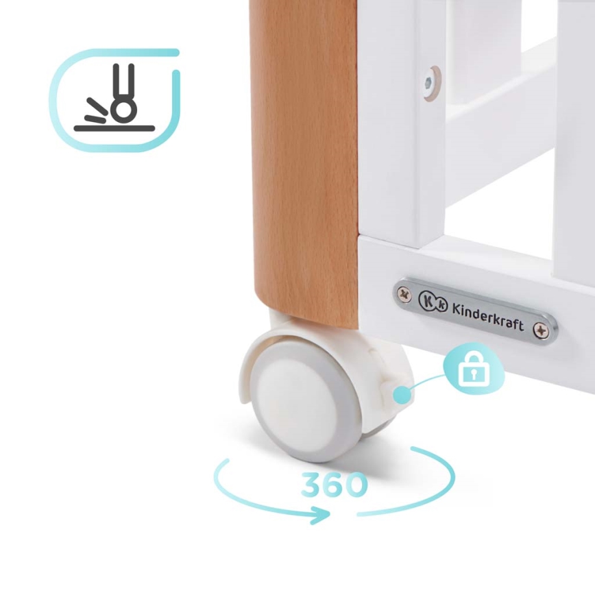 KINDERKRAFT SELECT - Łóżeczko dziecięce 4w1 KOYA Premium buk/sosna