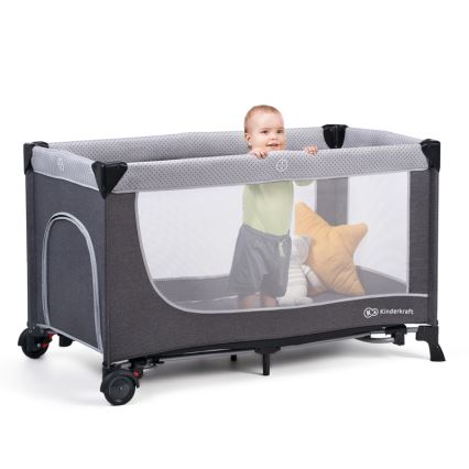 KINDERKRAFT SELECT - Łóżeczko turystyczne LEODY szary