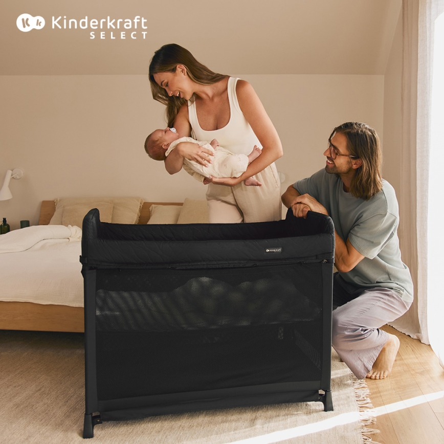 KINDERKRAFT SELECT - Łóżeczko turystyczne MOON DREAM czarny