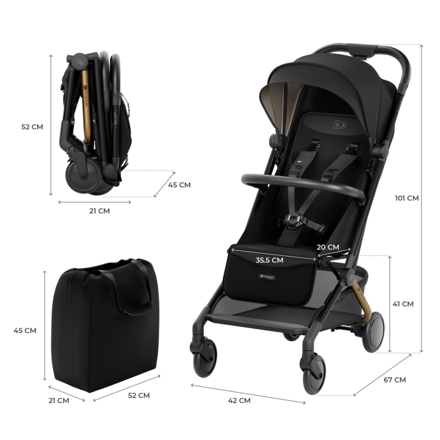 KINDERKRAFT SELECT - Wózek PILOT 2 czarny