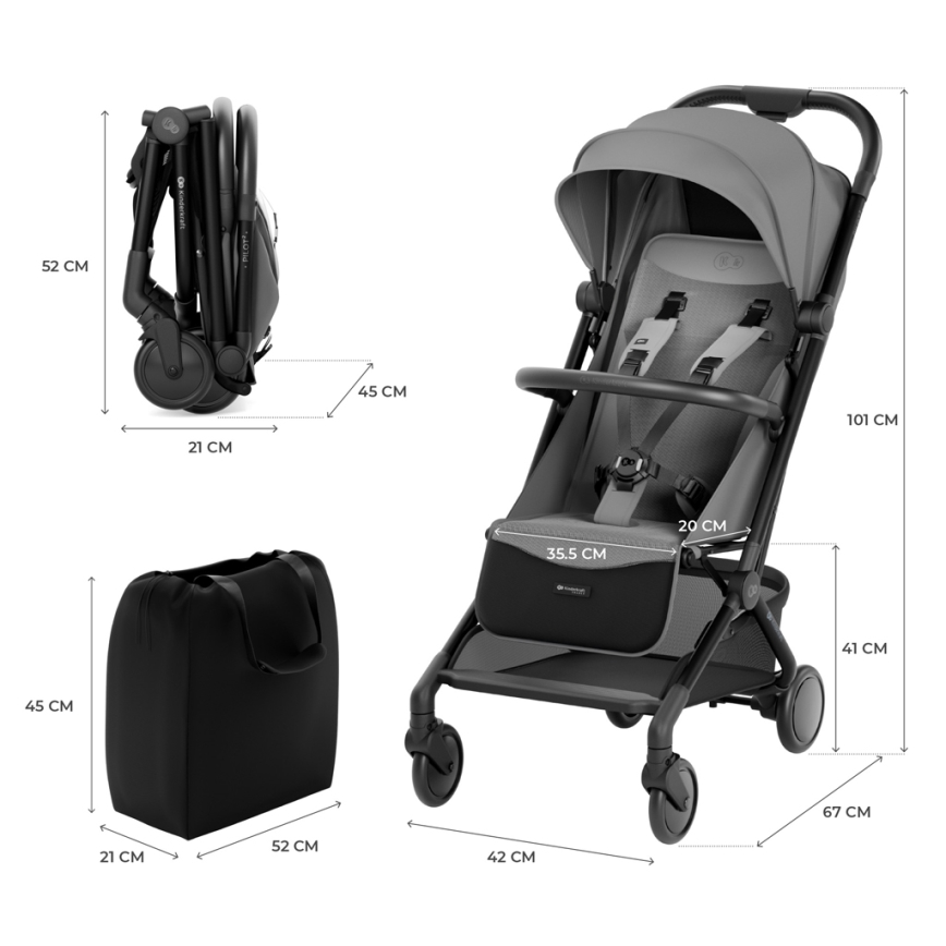 KINDERKRAFT SELECT - Wózek PILOT 2 szare