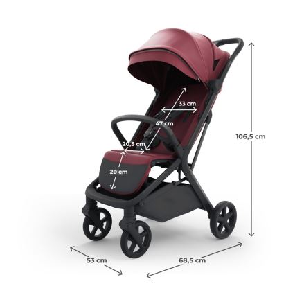 KINDERKRAFT SELECT - Wózek spacerowy NUBI 3 Dark Ruby