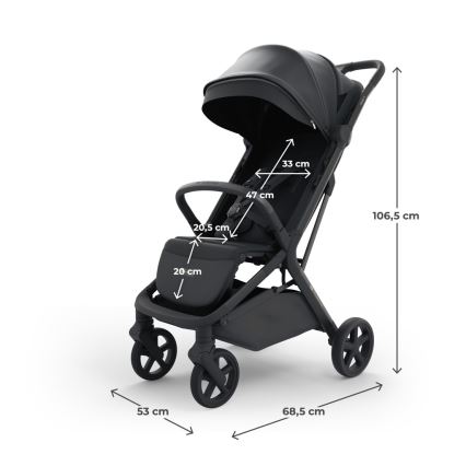 KINDERKRAFT SELECT - Wózek spacerowy NUBI 3 Midnight Black