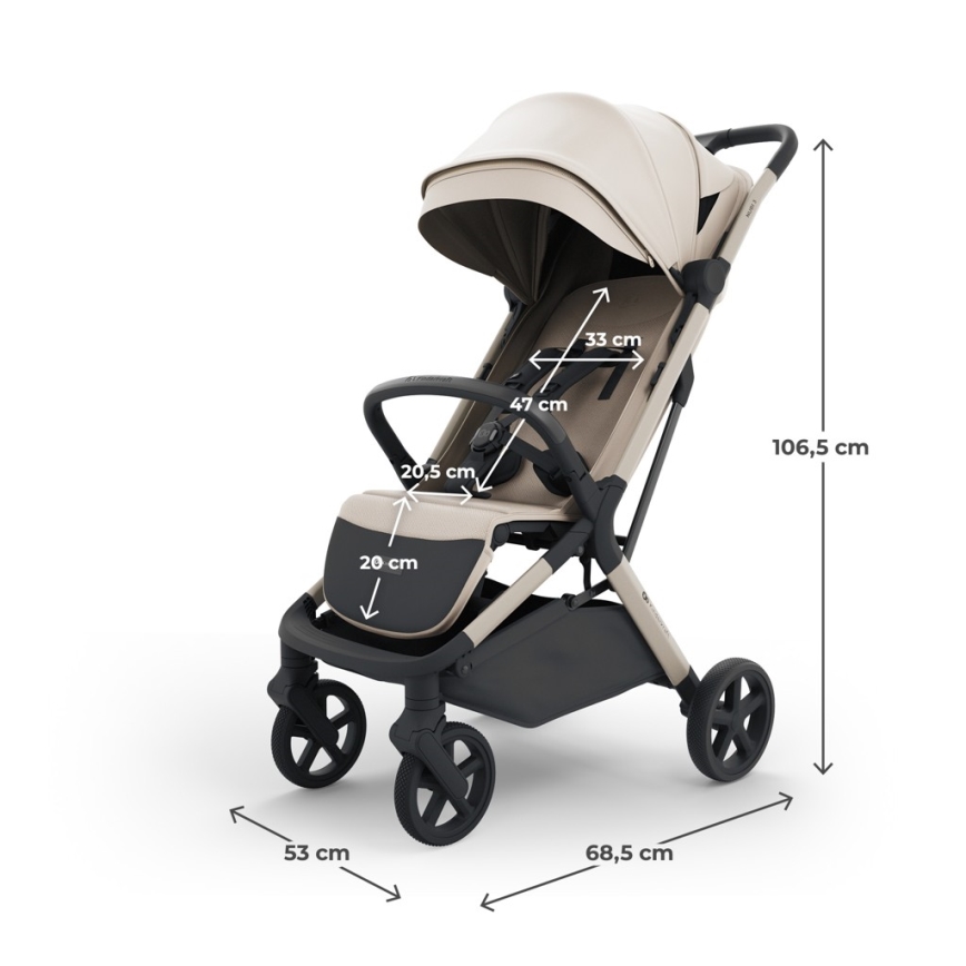 KINDERKRAFT SELECT - Wózek spacerowy NUBI 3, piaskowo-beżowy