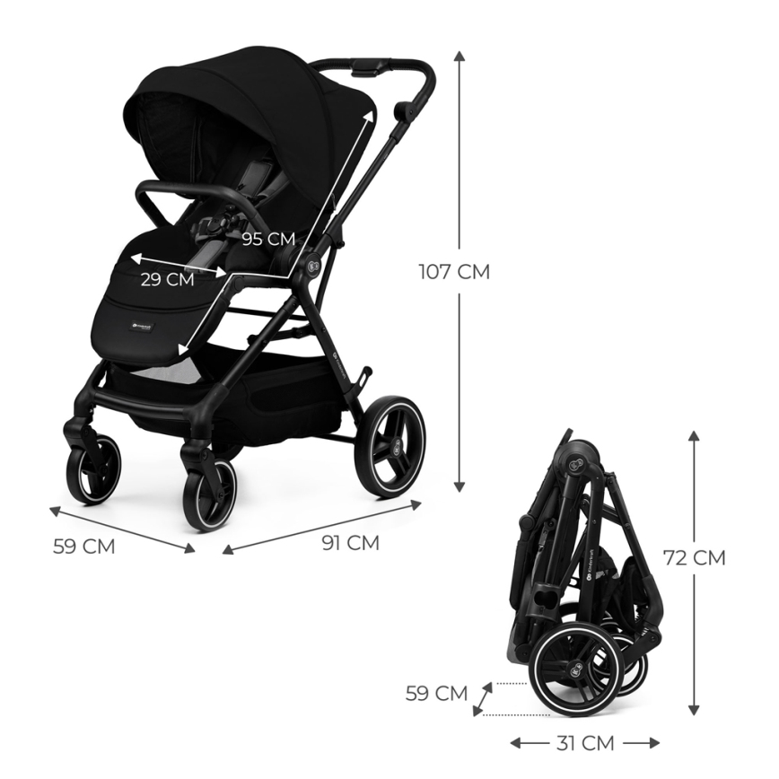 KINDERKRAFT SELECT - Wózek spacerowy YOXI Pure black