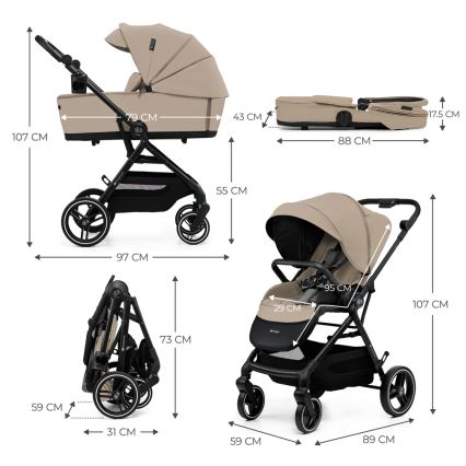 KINDERKRAFT SELECT - Wózek wielofunkcyjny 2w1 YOXI Piaskowy beż