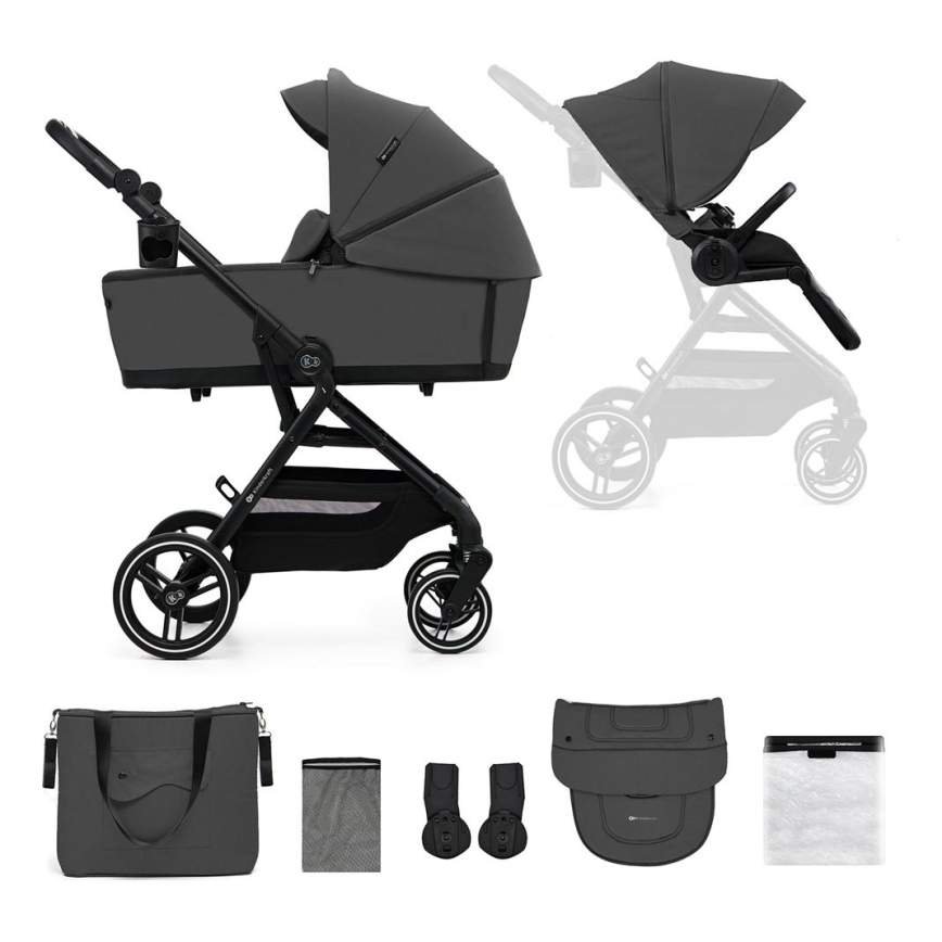 KINDERKRAFT SELECT - Wózek wielofunkcyjny 2w1 YOXI Szary księżycowy