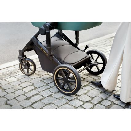 KINDERKRAFT SELECT - Wózek wielofunkcyjny 3w1 PRIME 2 Premium Ciemna  zieleń + fotelik samochodowy