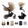 KINDERKRAFT SELECT - Wózek wielofunkcyjny 3w1 PRIME 2 Premium Sandrose beige + fotelik samochodowy