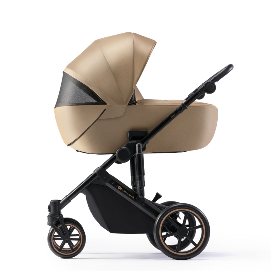 KINDERKRAFT SELECT - Wózek wielofunkcyjny 3w1 PRIME 2 Premium Sandrose beige + fotelik samochodowy