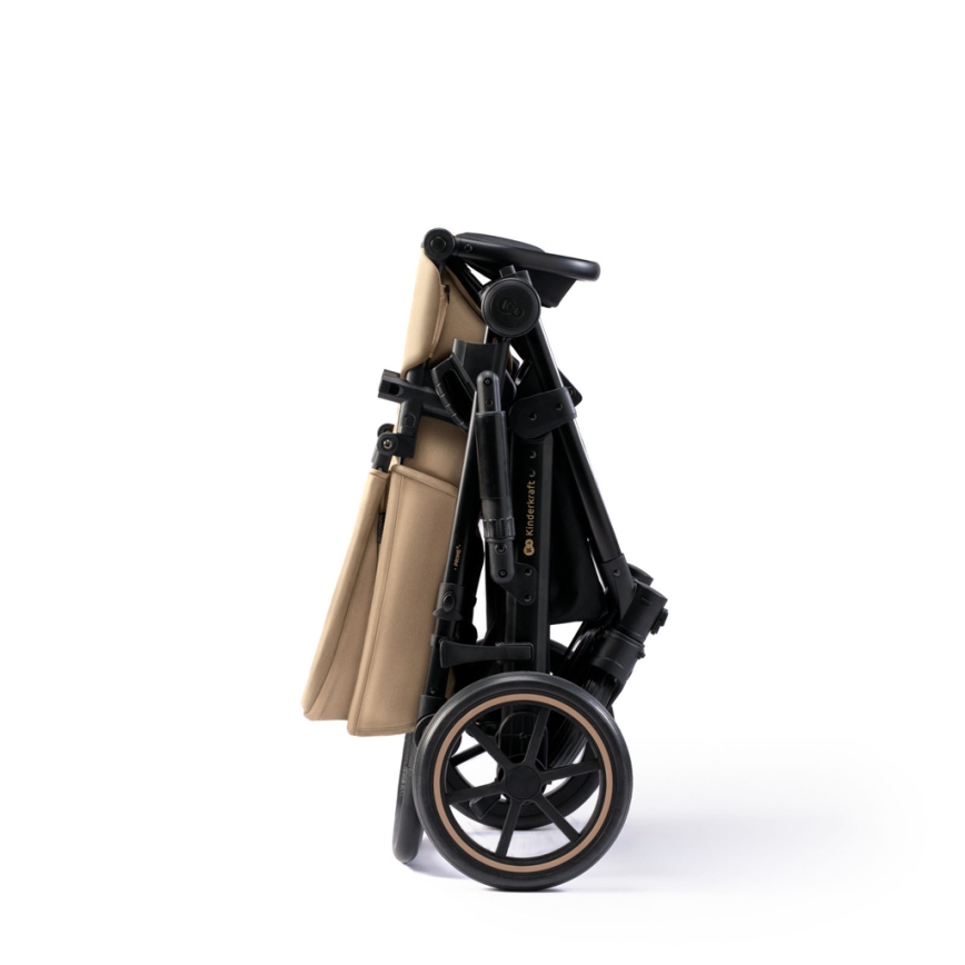KINDERKRAFT SELECT - Wózek wielofunkcyjny 3w1 PRIME 2 Premium Sandrose beige + fotelik samochodowy
