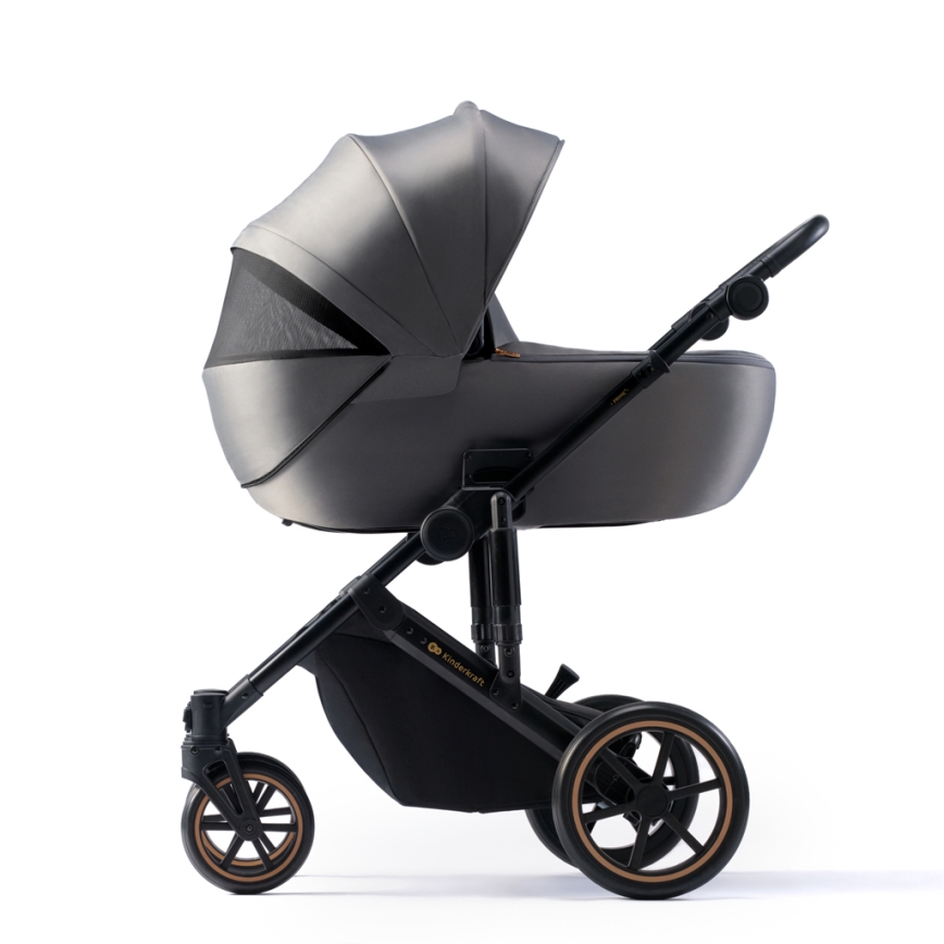 KINDERKRAFT SELECT - Wózek wielofunkcyjny 3w1 PRIME 2 Premium Shadow grey + fotelik samochodowy