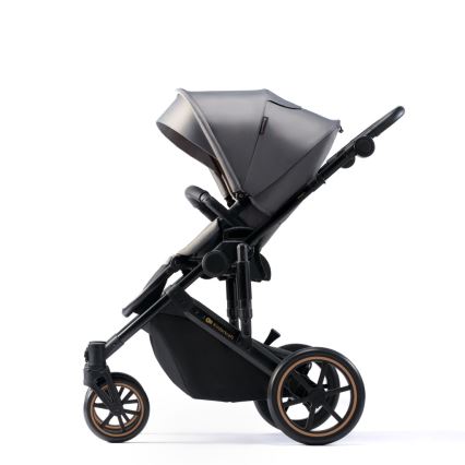 KINDERKRAFT SELECT - Wózek wielofunkcyjny 3w1 PRIME 2 Premium Shadow grey + fotelik samochodowy