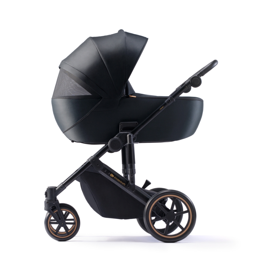 KINDERKRAFT SELECT - Wózek wielofunkcyjny 3w1 PRIME 2 Premium Wenecka czerń + fotelik samochodowy