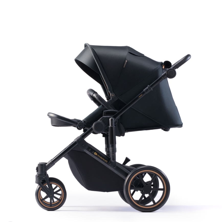 KINDERKRAFT SELECT - Wózek wielofunkcyjny 3w1 PRIME 2 Premium Wenecka czerń + fotelik samochodowy