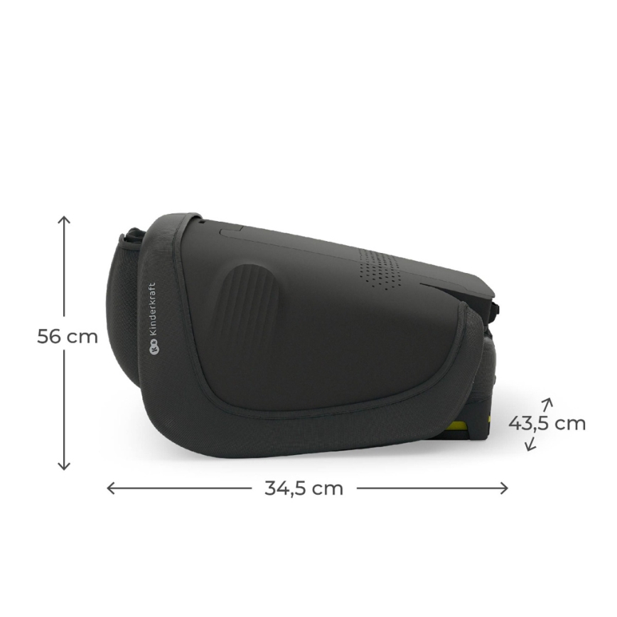 KINDERKRAFT - Składany fotelik samochodowy UNITY 2 i-Size 100-150 cm czarny