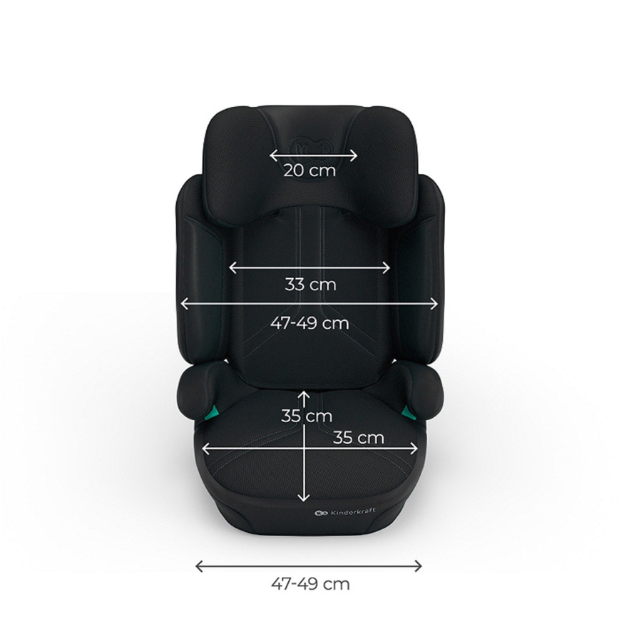 KINDERKRAFT - Składany fotelik samochodowy XPAND 2 PRO 100-150 cm czarny