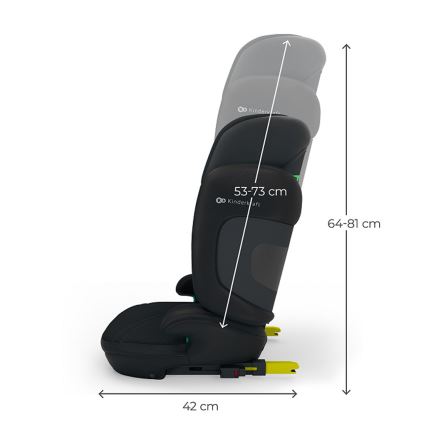 KINDERKRAFT - Składany fotelik samochodowy XPAND 2 PRO 100-150 cm czarny