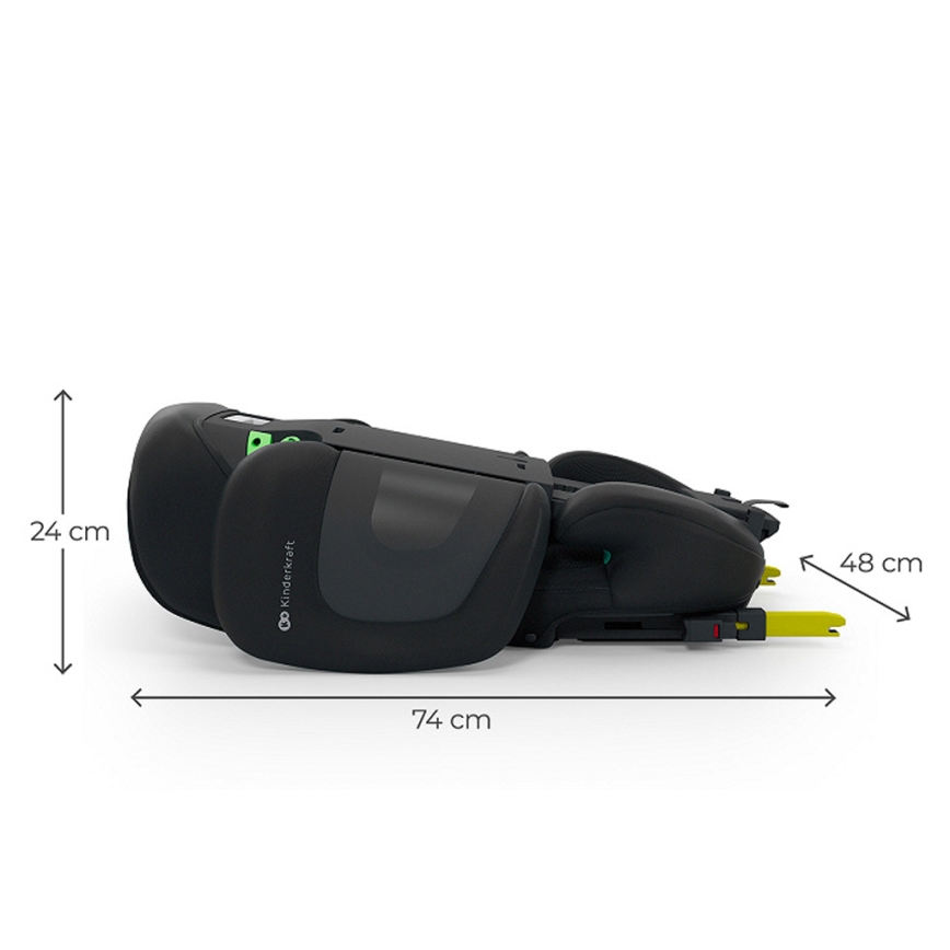 KINDERKRAFT - Składany fotelik samochodowy XPAND 2 PRO 100-150 cm czarny