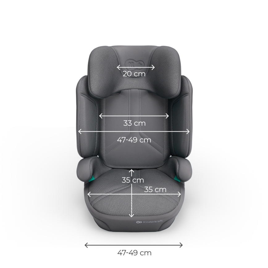 KINDERKRAFT - Składany fotelik samochodowy XPAND 2 PRO 100-150 cm szary