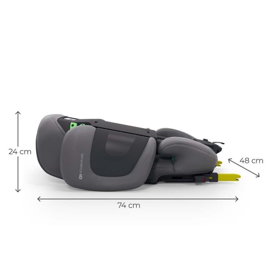 KINDERKRAFT - Składany fotelik samochodowy XPAND 2 PRO 100-150 cm szary
