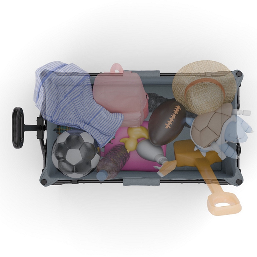 KINDERKRAFT - Składany wózek transportowy WAGON ROLLSTER szary