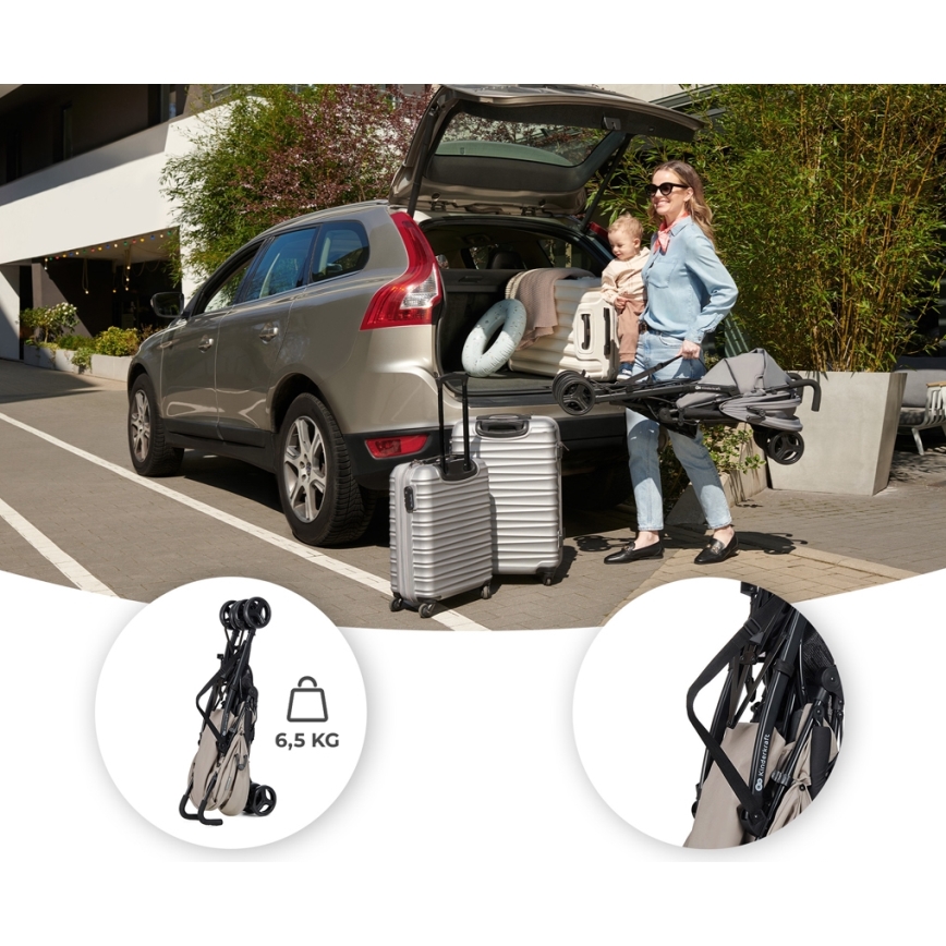 KINDERKRAFT - Wózek spacerowy TIK beżowy