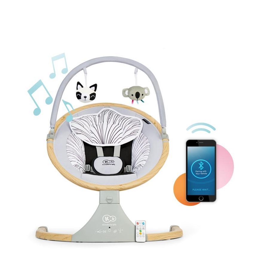 KINDERKRAFT - Wibrująca huśtawka dla dzieci z muzyką 2w1 LUMI