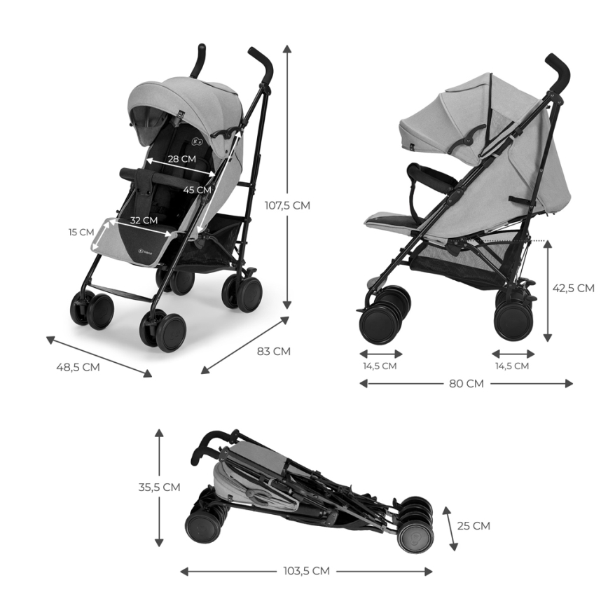 KINDERKRAFT - Wózek golfowy SIESTA Ash grey