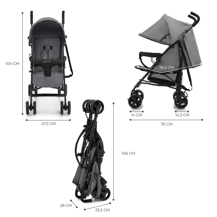 KINDERKRAFT - Wózek golfowy TIK Stone grey