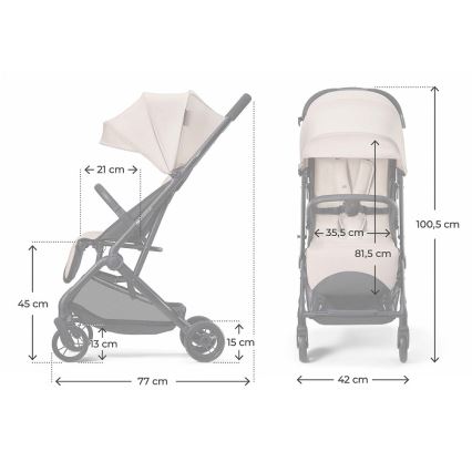 KINDERKRAFT - Wózek spacerowy INDY 3 Misty Beige