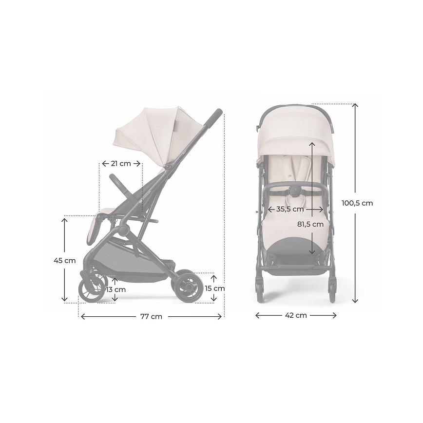 KINDERKRAFT - Wózek spacerowy INDY 3 Misty Beige