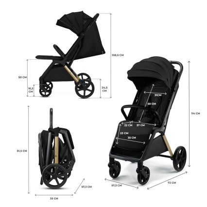 KINDERKRAFT - Wózek sportowy LOOM czarny