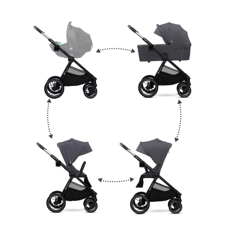 KINDERKRAFT - Wózek wielofunkcyjny 2w1 NEA 2 Ciemnoszary