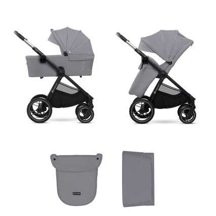 KINDERKRAFT - Wózek wielofunkcyjny 2w1 NEA 2 Platinum szary