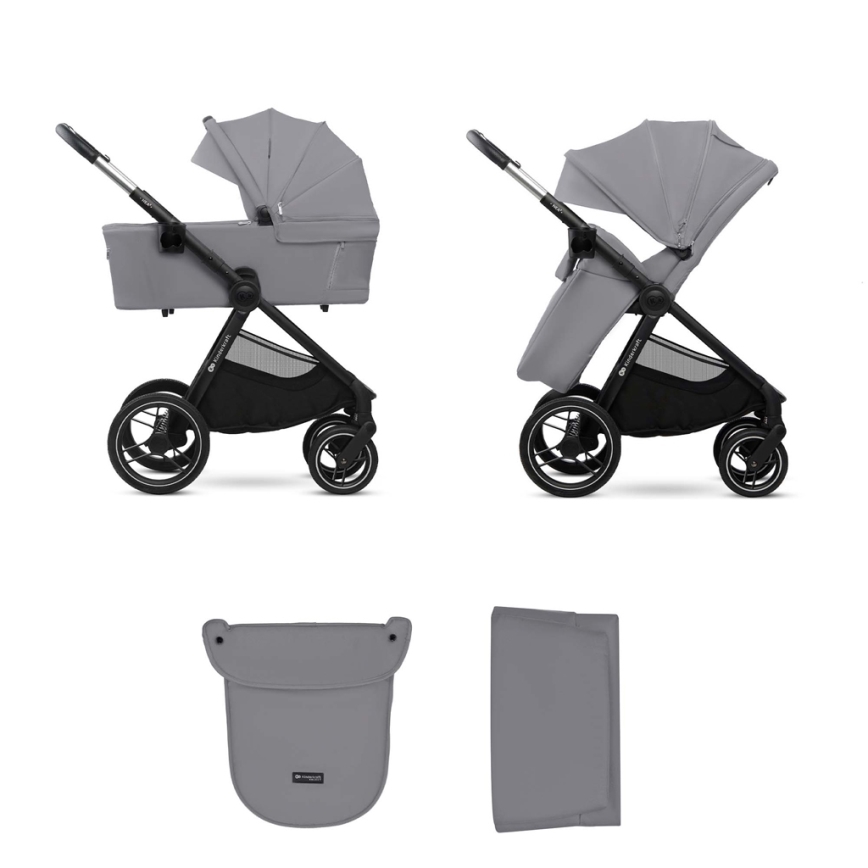 KINDERKRAFT - Wózek wielofunkcyjny 2w1 NEA 2 Platinum szary