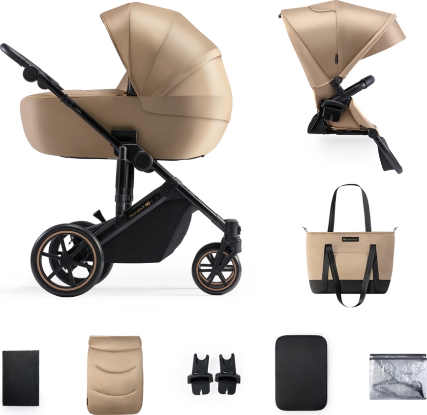 KINDERKRAFT - Wózek wielofunkcyjny 2w1 PRIME 2 beżowy