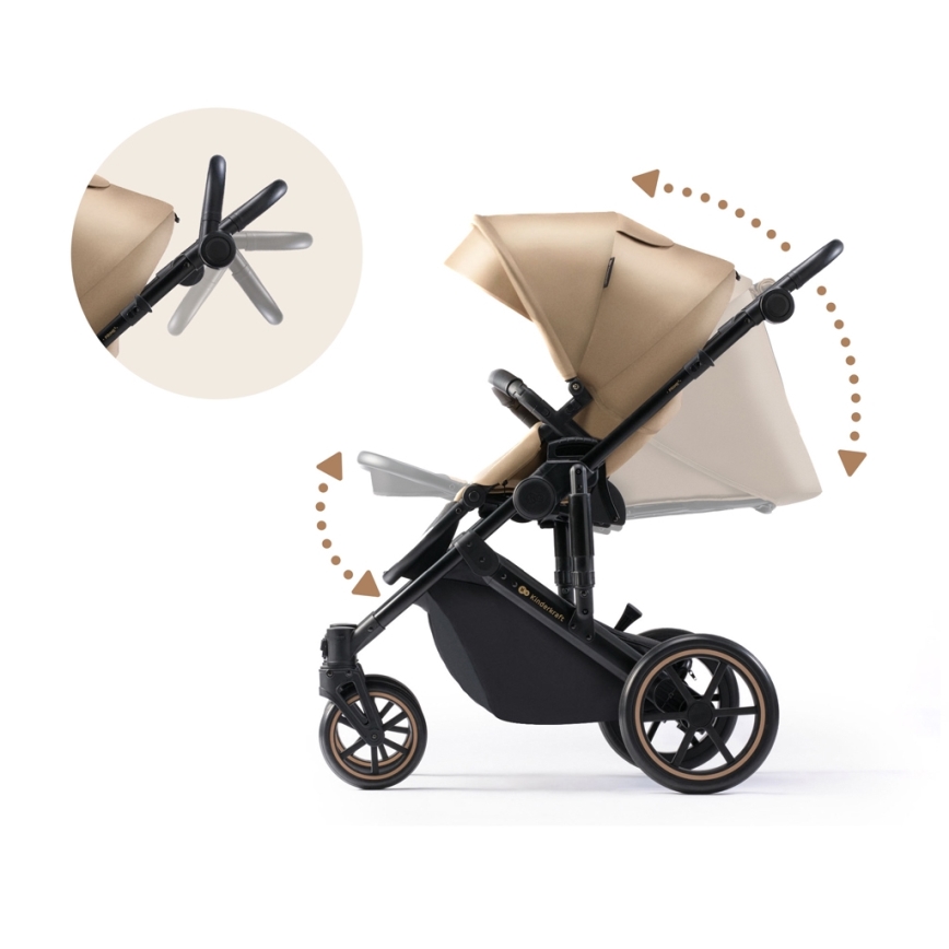 KINDERKRAFT - Wózek wielofunkcyjny 2w1 PRIME 2 beżowy