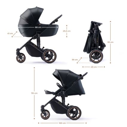 KINDERKRAFT - Wózek wielofunkcyjny 2w1 PRIME 2 czarny