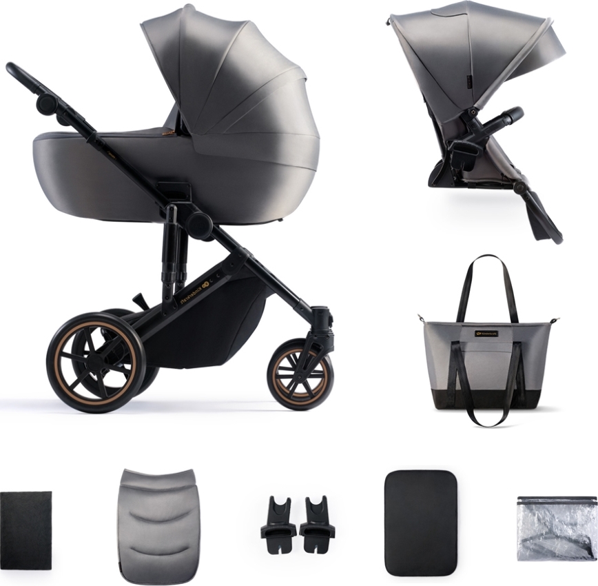 KINDERKRAFT - Wózek wielofunkcyjny 2w1 PRIME 2 szary
