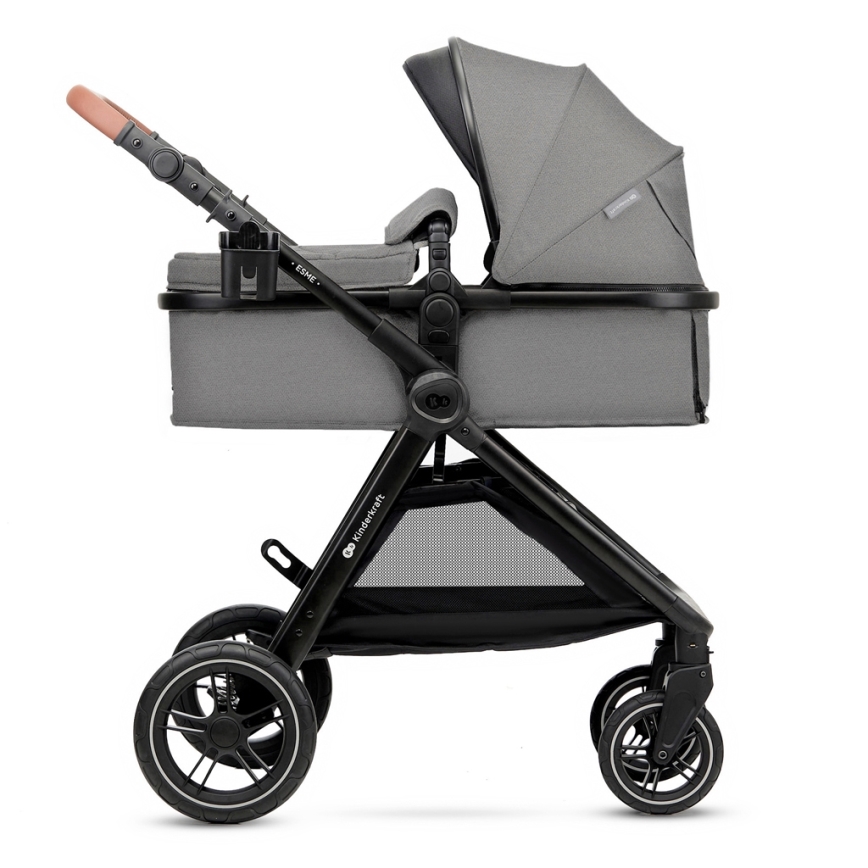 KINDERKRAFT - Wózek wielofunkcyjny 3w1 ESME Moonlight grey + fotelik samochodowy MINK PRO