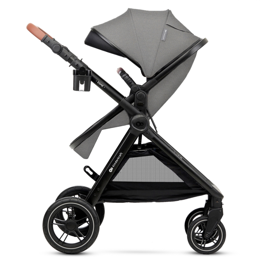 KINDERKRAFT - Wózek wielofunkcyjny 3w1 ESME Moonlight grey + fotelik samochodowy MINK PRO