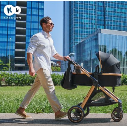 KINDERKRAFT - Wózek wielofunkcyjny 3w1 ESME Pure black + fotelik samochodowy MINK PRO