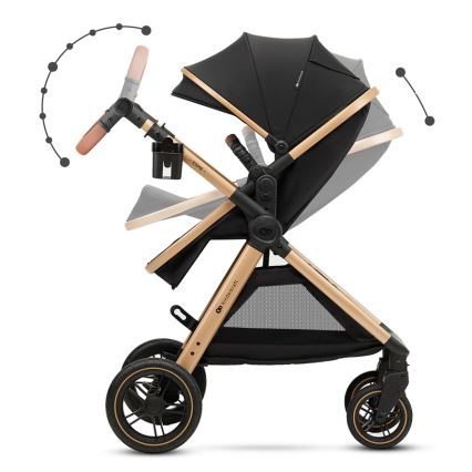 KINDERKRAFT - Wózek wielofunkcyjny 3w1 ESME Pure black + fotelik samochodowy MINK PRO