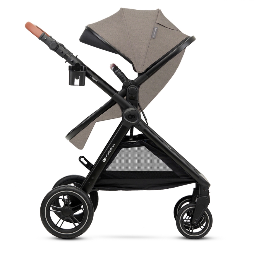 KINDERKRAFT - Wózek wielofunkcyjny 3w1 ESME Sand beige + fotelik samochodowy MINK PRO