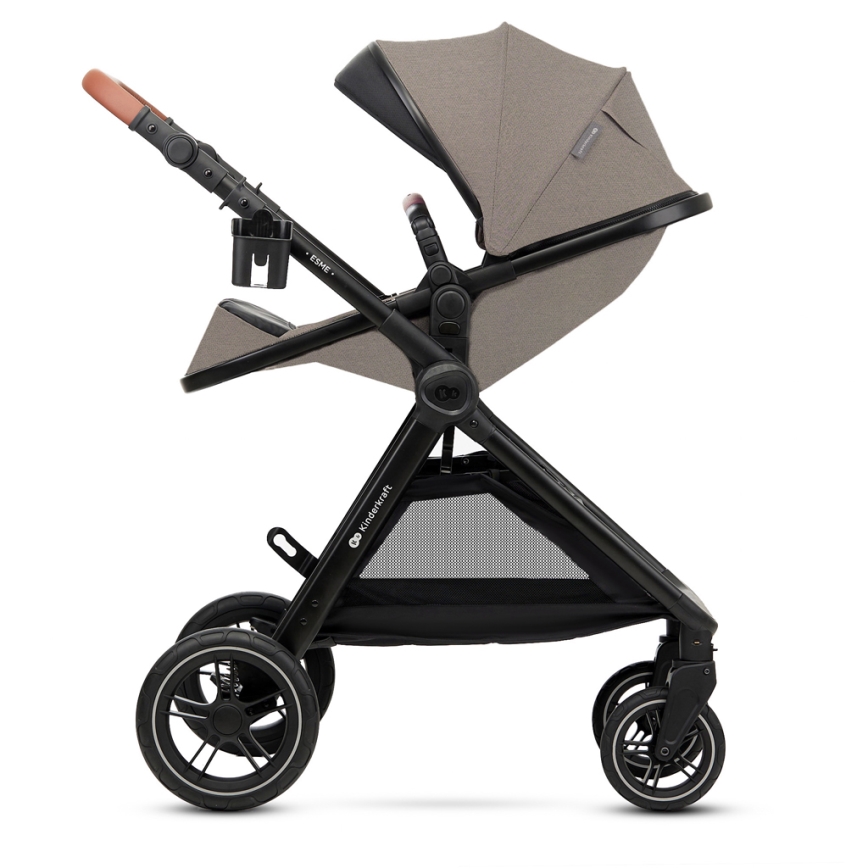 KINDERKRAFT - Wózek wielofunkcyjny 3w1 ESME Sand beige + fotelik samochodowy MINK PRO