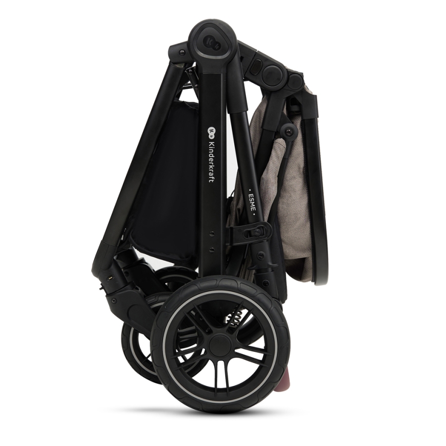 KINDERKRAFT - Wózek wielofunkcyjny 3w1 ESME Sand beige + fotelik samochodowy MINK PRO