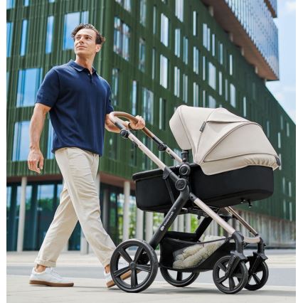 KINDERKRAFT - Wózek wielofunkcyjny 3w1 MOOV 2 AIR Moonlight grey + fotelik samochodowy MINK PRO