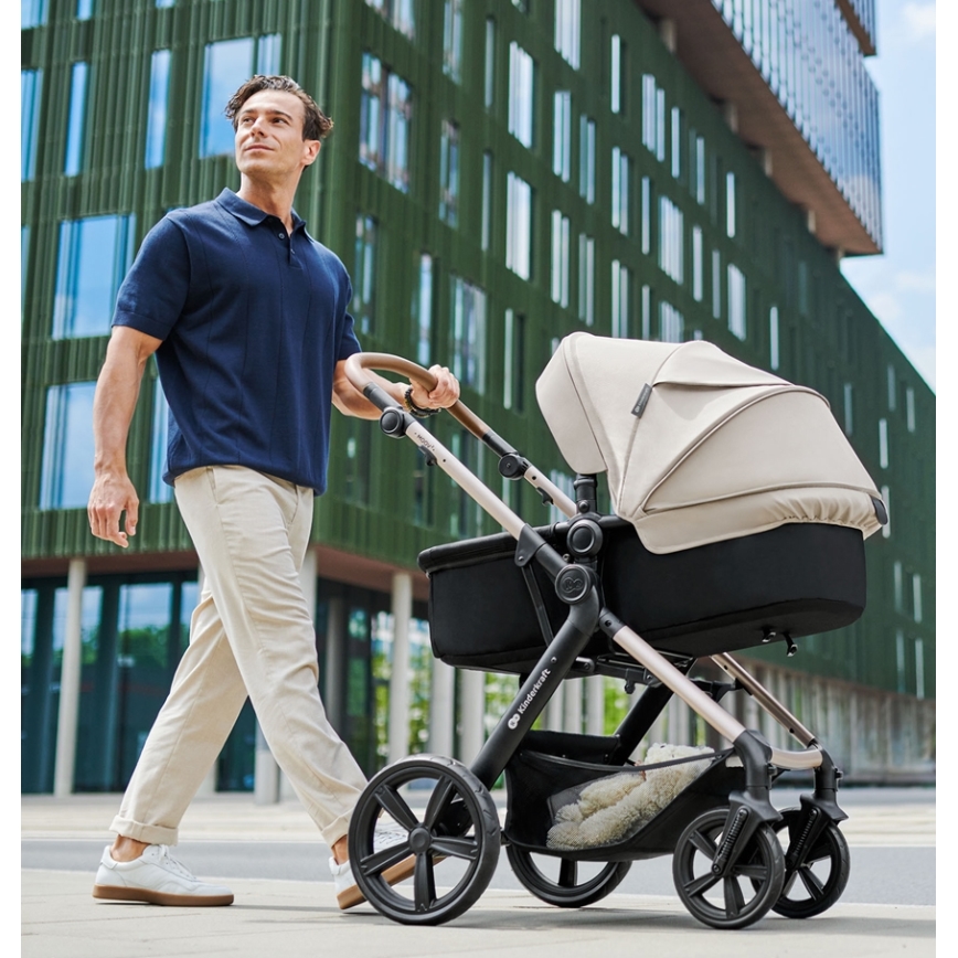KINDERKRAFT - Wózek wielofunkcyjny 3w1 MOOV 2 AIR Moonlight grey + fotelik samochodowy MINK PRO