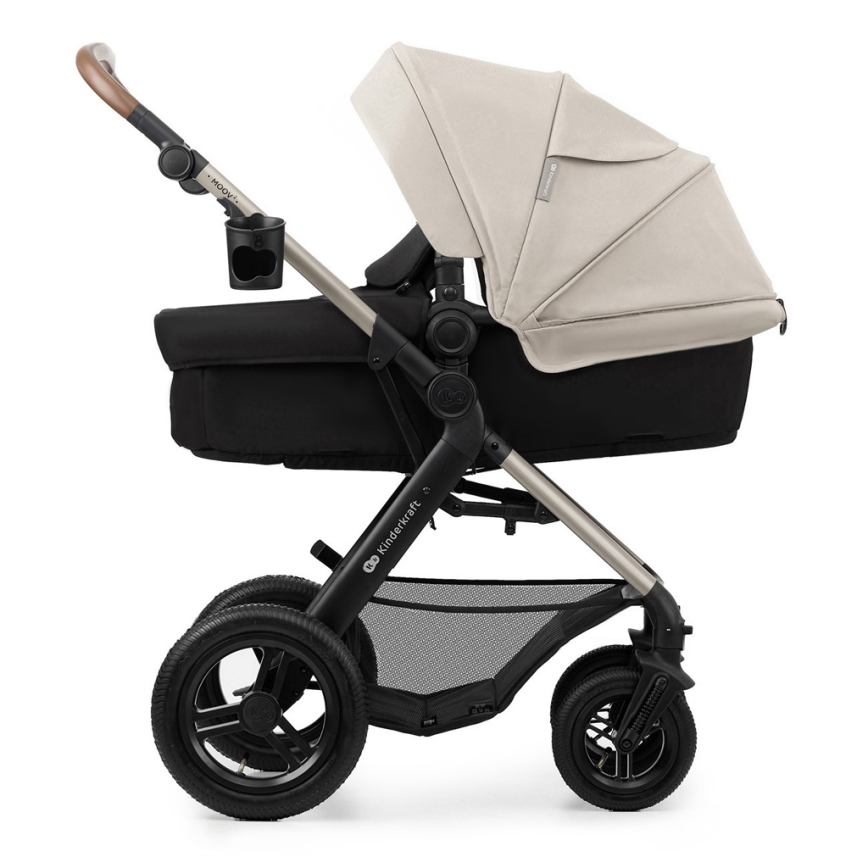 KINDERKRAFT - Wózek wielofunkcyjny 3w1 MOOV 2 AIR Moonlight grey + fotelik samochodowy MINK PRO